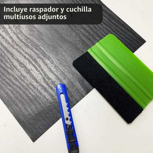 Vista 5 de Funlife - Tiras largas de adhesivos de imitación de madera negra para escalones de escalera, adhesivos de escalera de vinilo autoadhesivos