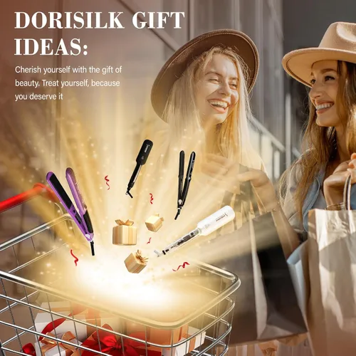 Vista 8 de DORISILK Alisadores de Vapor 2.0 Mejorados para el Cabello, Plancha Plana de Vapor de Turmalina Cerámica Profesional de Salón Alisador de Cabello