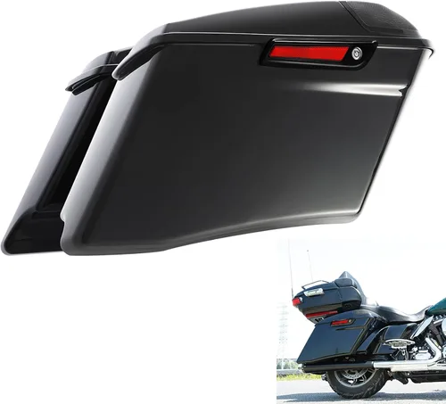 Vista 12 de TCT-MOTORPARTS Alforjas rígidas extendidas de 4 pulgadas, color gris, aptas para Harley CVO Touring modelos FLT, FLHT, FLHTCU, FLHRC, Road King