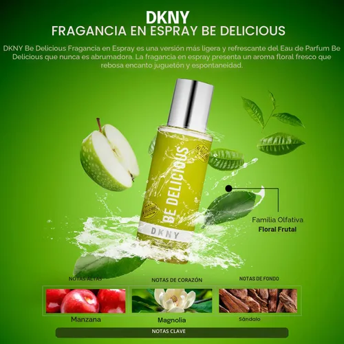Vista 3 de DKNY Be Delicious - Fragancia en espray para mujeres, 8.4 onzas líquidas Aroma floral afrutado con notas de manzana, magnolia y sándalo.