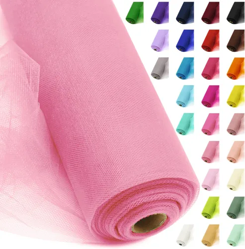 Vista 36 de Rollos de tela de tul, 54 pulgadas por 10 yardas (30 pies), cinta de tul para decoración de fiestas de boda, rollo de tela transparente en bobina