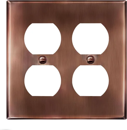 Vista 9 de ENERLITES Placa de pared de metal para receptáculo dúplex, acero inoxidable, tapa de tomacorriente, resistente a la corrosión, tamaño estándar