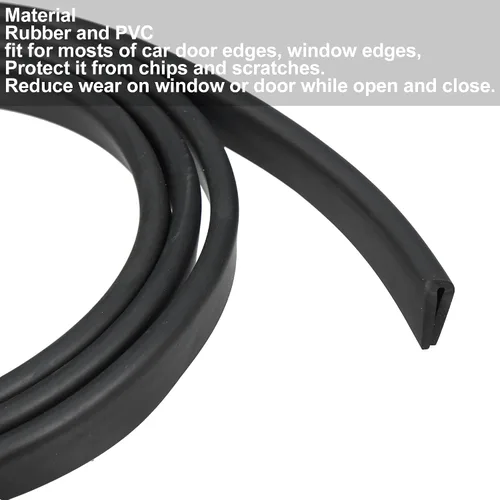 Vista 5 de X AUTOHAUX 4.92 pies 4.9 ft protector de borde de puerta de coche de goma protectora etiqueta de repuesto negro