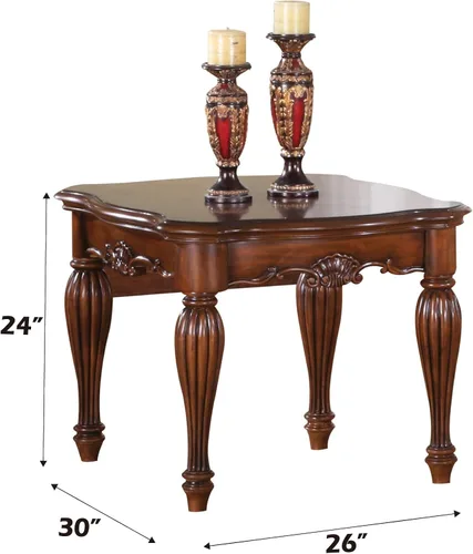 Vista 3 de Acme Dreena - Mesa auxiliar rectangular de madera en color cereza