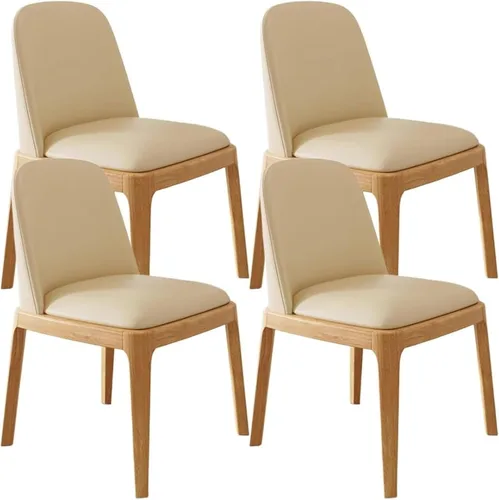 Vista 12 de Juego de 2/4 sillas de comedor, sillas de comedor de madera, silla tapizada para sala de estar, silla de vestíbulo sin brazos con respaldo curvo