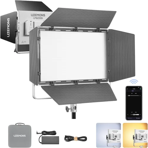 Vista 13 de Godox Luz de llave ES45, luz de video LED con soporte de escritorio extensible, control inalámbrico 2.4G, 0-100% de brillo y temperatura