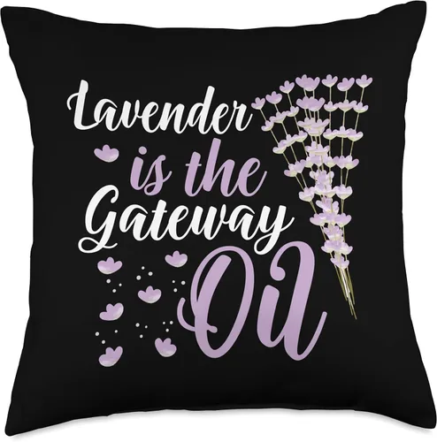Vista 4 de Health Fitness Gift Exercise Apparel Kanig Designs EO Practitioner Lavender is The Gateway Essential Oils Throw Pillow, 16x16, Multicolor