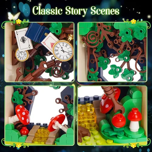 Vista 4 de Juego de bloques de construcción de libro de cuento de hadas, juguetes de construcción, juguetes educativos, regalo para cumpleaños, Navidad, Año