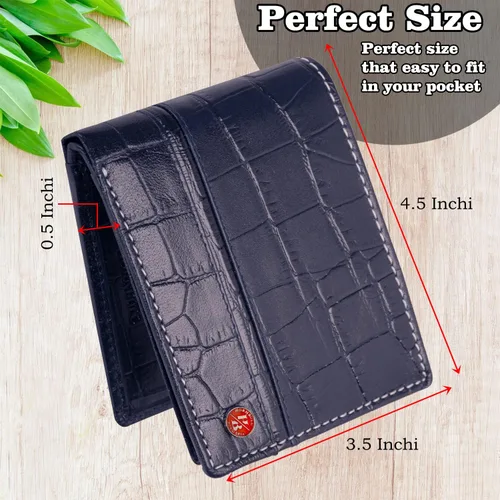 Vista 6 de HORNBULL Maddison - Cartera de piel auténtica para hombre Navy VT Cartera de dos pliegues