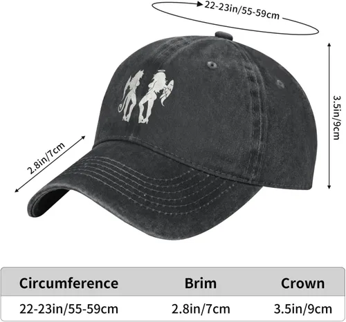 Vista 6 de Angel Devil Hat for Mens Womens Outdoor Sport Washed Cotton Denim Trucker Hats Adjustable Black