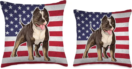 Vista 3 de American Bully Gifts & Accessories American Bully Breed-Bulldog - Almohada para perro, 16 x 16 pulgadas, multicolor