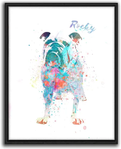 Vista 16 de Personal-Prints Regalo de arte personalizado para pared de perro, impresión artística moderna personalizada única de estilo acuarela La raza