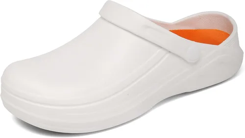 Vista 8 de Zapatos de chef para hombre, zapatos para cocina, zapatos de trabajo antideslizantes para mujer, zuecos cómodos para enfermera, zapatos de cocodrilo