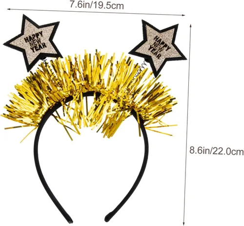 Vista 6 de jojofuny 4pcs Holiday Decorations New Year Headwear New Year Tiara 2023 Head Hoops 2022 Xmas Christmas Headbands 2022 Birthday Headband Chrismas