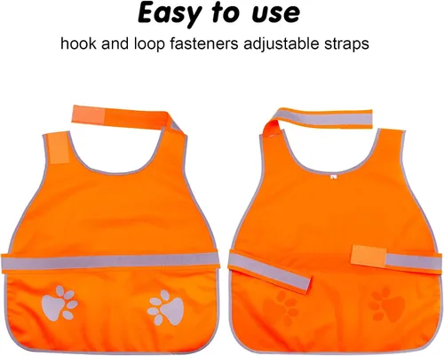 Vista 3 de Chaleco reflectante para perro, 2 piezas, ajustable, chaleco de seguridad para perros, ropa de alta visibilidad para caza, actividades al aire