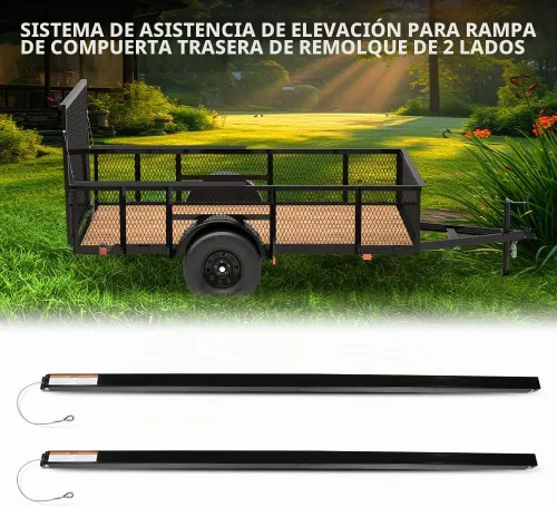 Vista 7 de G-PLUS 2 Sided Trailer Tailgate Liftgate Ramp Lift Assist Syste Black