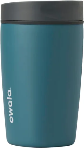 Vista 42 de Owala SmoothSip Slider - Vaso de café aislado de acero inoxidable, reutilizable, taza de café helado, taza de viaje para café caliente, sin BPA, 12