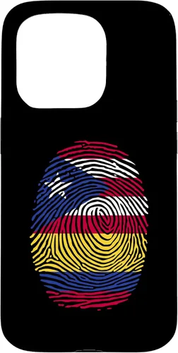 Vista 14 de Funda para iPhone 16 Boricua y Colombia con huellas dactilares puertorriqueñas