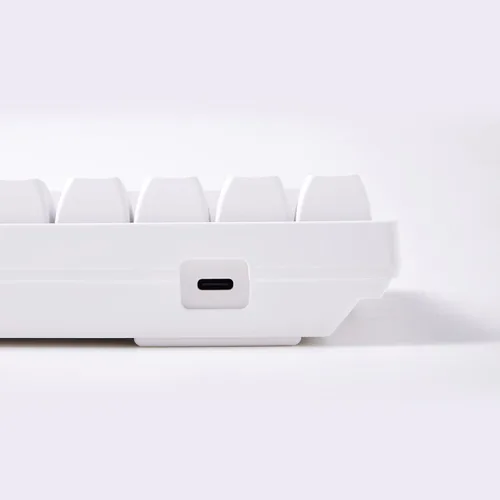 Vista 5 de Akko Teclado mecánico para juegos azul sobre blanco 3068B Plus intercambiable en caliente con teclas PBT, 2.4G inalámbricoBluetoothcable 65% 68