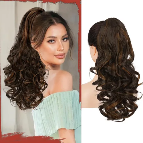 Vista 24 de SOFEIYAN Extensión de Cola de Caballo de 13" Larga y Rizada con Clip en Garra, Extensión de Cabello Sintético de Aspecto Natural para Mujeres