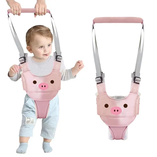 Vista 15 de Arnés de mano para caminar para bebé, cinturón ajustable para niños pequeños, arnés para caminar de pie, ayudante de aprendizaje con entrepierna Azul
