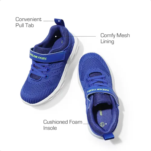 Vista 5 de DREAM PAIRS Zapatos deportivos para niños y niñas, tenis EZ-Ons GoGetters para correr, atléticos, para niños pequeños y grandes
