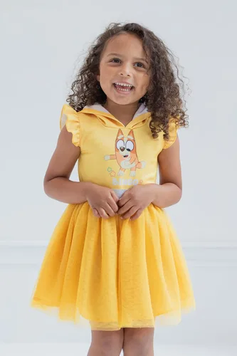 Vista 2 de Bluey Vestido de cosplay de malla para niñas de Bingo a niño grande