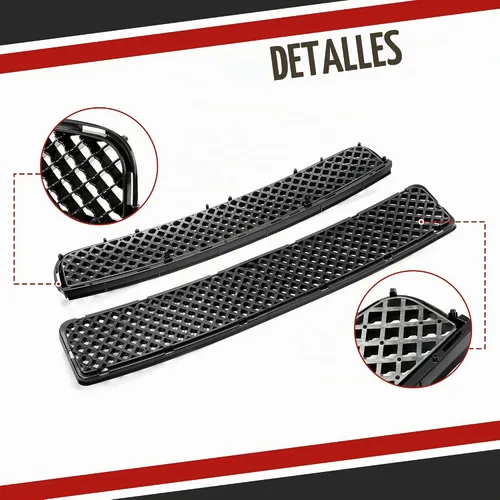 Vista 5 de HECASA Parrilla delantera superior e inferior compatible con Scion tC 2005-2010 Cubierta de parachoques de malla para capó de rejilla, color negro