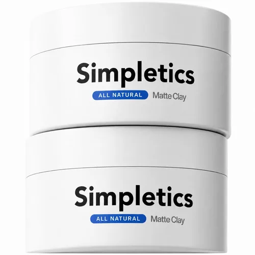 Vista 10 de Simpletics Arcilla capilar para hombres (aroma a vainilla) – Arcilla de peinado mate natural de 6 ingredientes con cera de abeja y aceite de coco