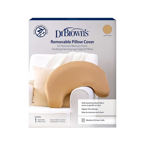 Vista 6 de Dr. Brown's Almohada de lactancia con funda lavable, almohada de apoyo para regazo de lactancia, espuma viscoelástica premium, firme y sensible