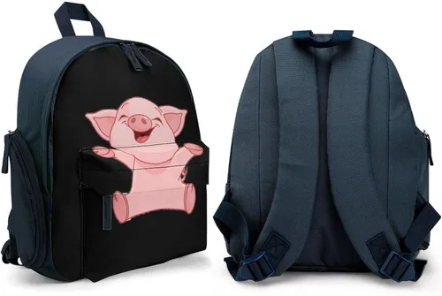 Vista 4 de Cute Pig Mini Travel Backpack Casual Lightweight Hiking Shoulders Bags with Side Pockets