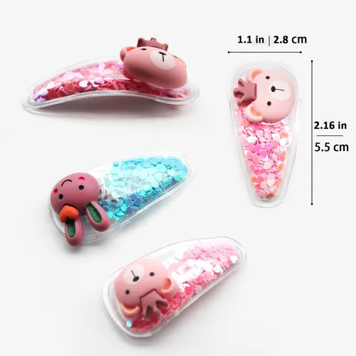 Vista 2 de TANLOMY Pinza para el pelo, pinzas para el pelo para niña, pinzas para el cabello para niños pequeños y niñas, pinzas de lazo con lentejuelas