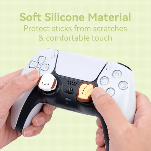 Vista 2 de Yocore Tapas de agarre para el pulgar para interruptor, agarres de silicona suave, tapas analógicas de silicona suave para Switch ProPS4PS5, 4