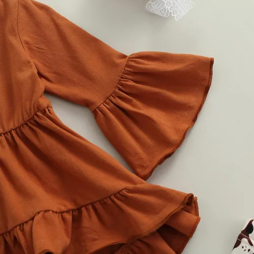 Vista 34 de Kaipiclos Ropa occidental para bebé niña, con lindo estampado con volantes, manga larga, pantalones para otoño e invierno, trajes de vaquera
