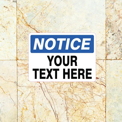 Vista 4 de Calcomanías de aviso personalizadas, calcomanías de texto impermeables, adhesivo azul laminado para exteriores, calcomanías de vinilo