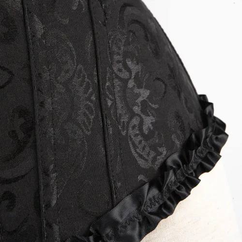 Vista 6 de Atractivo corsé floral para mujer con cordones en la espalda lencería corpiño talla extragrande