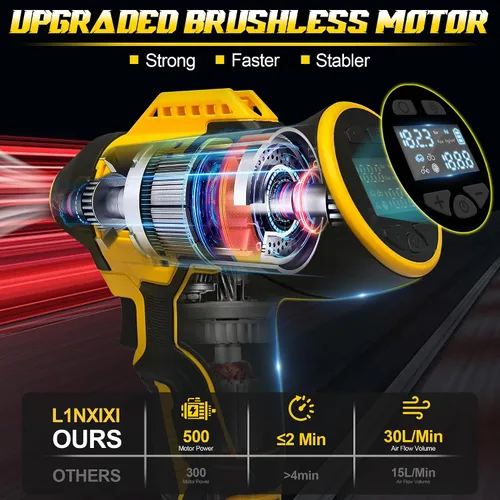 Vista 2 de Inflador de neumáticos, compresor de aire portátil para DeWalt 20v Max Battery Power, bomba de aire eléctrica portátil inalámbrica de 160 PSI