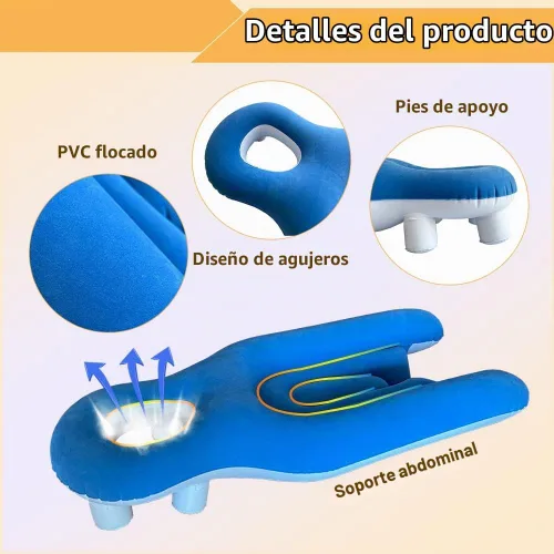 Vista 2 de Almohada boca abajo después de cirugía ocular, almohada propensa con agujero para el brazo para dormir, desprendimiento de retina, recuperación