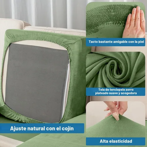 Vista 5 de Funda para Sofá de Terciopelo Elástico Funda de Cojín de Sofá 1 Pieza - Funda Elástica Lavable para Asiento o Respaldo, Fundas de Asiento para Sofás