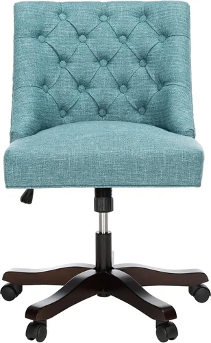 Vista 12 de Safavieh Mercer Collection Soho - Silla de escritorio giratoria de lino color crema claro