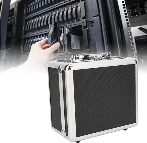 Vista 4 de Caja de almacenamiento de disco duro de 2.5 pulgadas, 20 bahías, caja de protección de disco duro de 2.5 pulgadas, funda de disco duro con mango