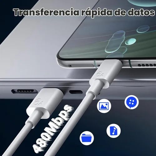 Vista 5 de Cable de carga USB A a USB C, transmisión de datos【5 unidades, 5 x 3.3 pies】