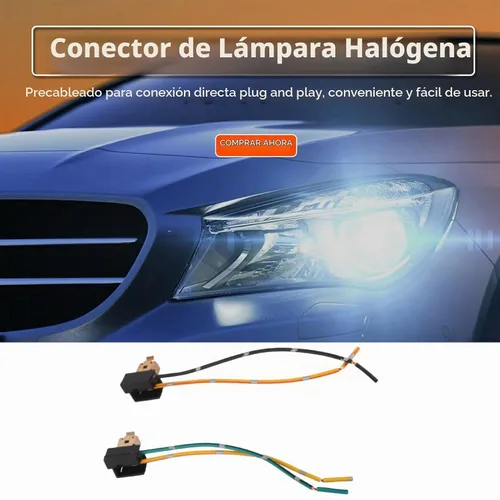 Vista 2 de 2 piezas Conector H1, Arnés de Cableado de Faros Delanteros, Arnés de Enchufe de Bombilla de Luz Antiniebla de 12V-24V, Adaptador de Bombilla