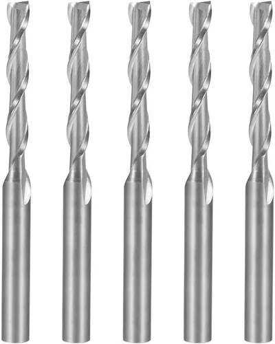 Vista 13 de uxcell 5 unids 1/8 "vástago 0.059 in x 0.236 in carburo End Mill CNC Router Bits 2 Flauta Fresa Bit para acrílico PVC MDF Madera