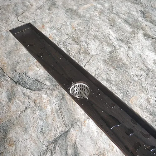 Vista 2 de Neodrain Drenaje lineal de cobre antiguo de 24 "con rejilla