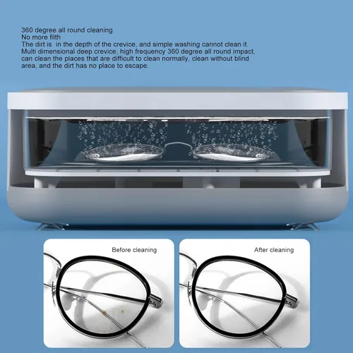 Vista 8 de Limpiador ultrasónico de joyas, máquina de ultrasonido portátil profesional para el hogar, limpiador de ultrasonido portátil para limpiar anillos