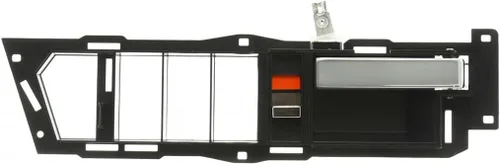 Vista 10 de Para Chevy C1500 Suburban Manija de puerta interior delantera lado del conductor bisel negro con palanca cromada 1992 1993 1994 Con botón