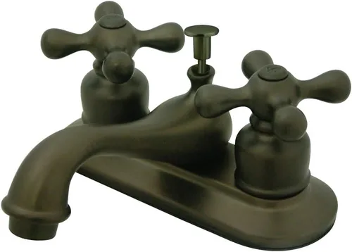 Vista 7 de Kingston Brass KB606AX Restoration - Grifo de baño central de 4 pulgadas, cobre antiguo