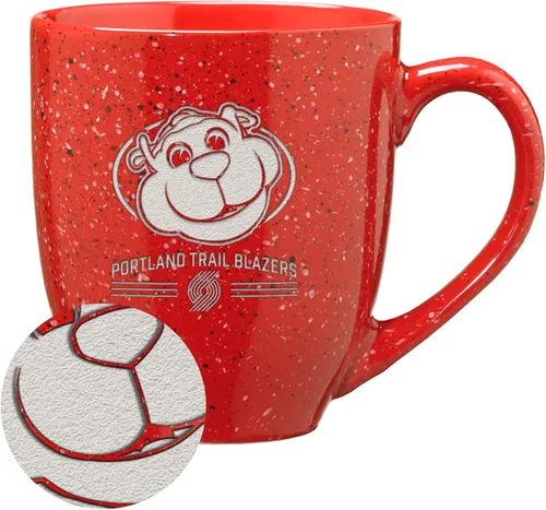 Vista 96 de Rico Industries NBA 16 oz Team Color Laser Engraved Speckled Ceramic Coffee Mug 3-Color del