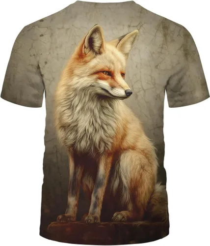 Vista 3 de Camiseta casual de manga corta con estampado de animales para hombre
